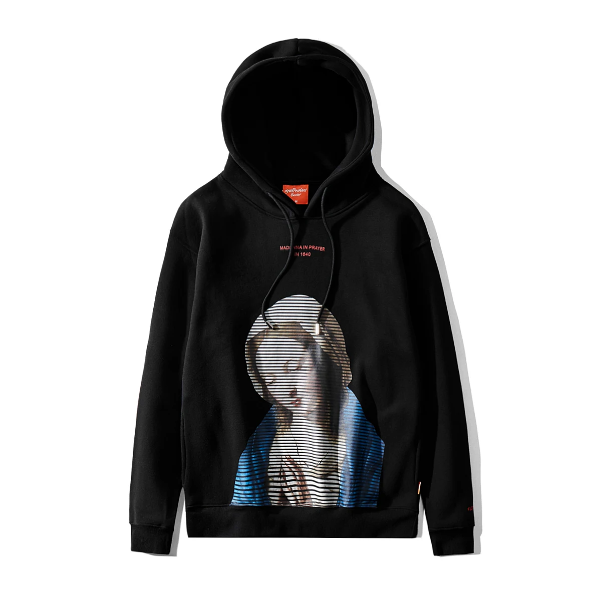 OSCN7 High Street God Print Толстовки мужские Зимние флисовые Харадзюку Большие размеры толстовка с капюшоном Мужская s Женская толстовка SHW-214 - Цвет: Черный
