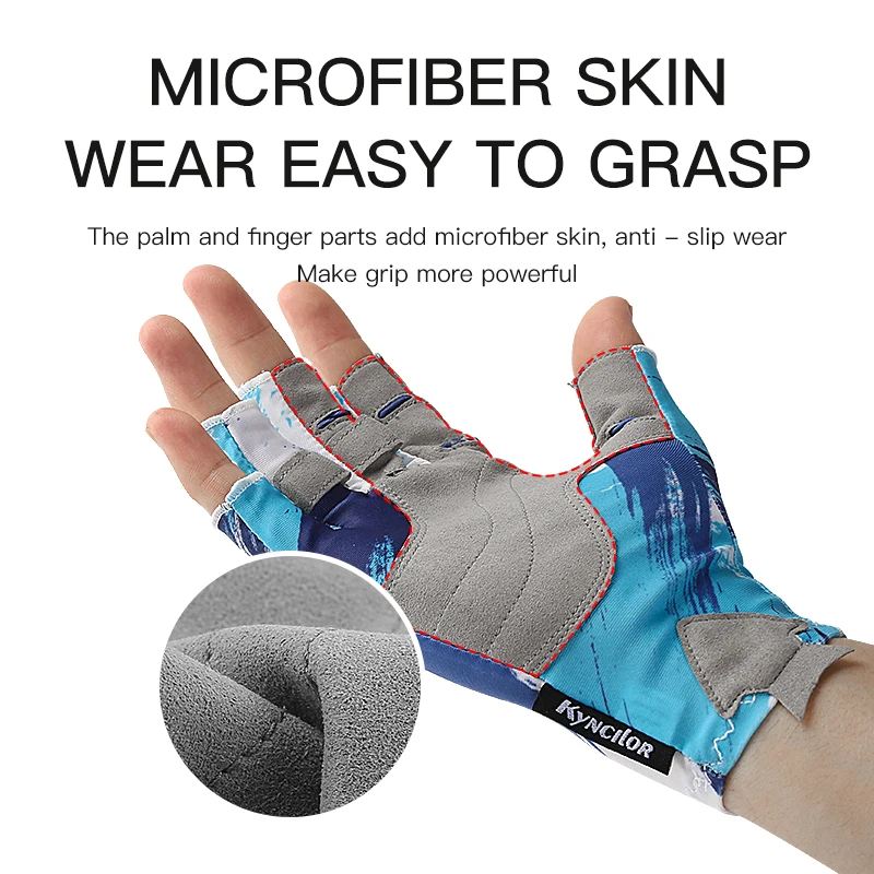 Kyncilor Outdoor Summer Antumn Fishing Gloves Half Fingers Resistance Anti-slip Climbing Glove Hiking Camping Riding Gloves