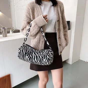 

Zebra Printed Shoulder Messenger Bag Fashion Animal Pattern Casual Simple Crossbody Bags Women Handbags Totes Clutch Bag