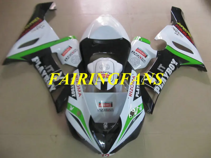 Мотоцикл обтекателя тела для KAWASAKI Ninja ZX6R 636 05 06 ZX 6R 2005 2006 ABS черно белые Обтекатели