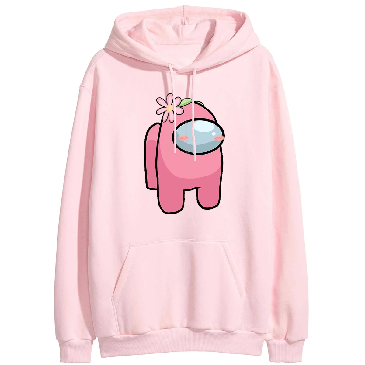 

Pink Among Us Hoodies Women Fleece Sweatshirts Cute Cartoon Casual Pullover Hiphop Streetwear Winter Warm Hoody Female Tracksuit