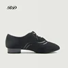 TOP Dance Shoes Latin Modern Men's Shoes Cowhide Two-point Sole Wear-resistant Oxford Cloth Upper Authentic Lace Up Ballroom 2