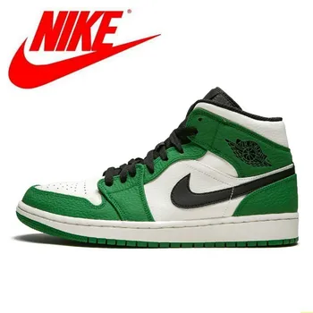 

Nike Air Jordan 1 Mid Aj1 New Arrival Men Basketball Shoes White Green breathable Shoes Outdoor Soprts Sneakers #BQ6931-301
