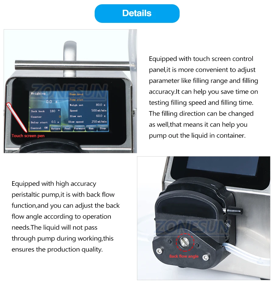 ZONESUN ZS-YTPP6001 Small scale Filler 0.01-9999ml blink eye drops Essential Oil Juice Liquid Filling Machine Peristaltic Pump