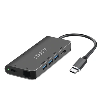 

Vmade Type-C 8-In-1 Docking Station with 4K HD/Gigabit Ethernet/PD Fast Charge+USB3.0