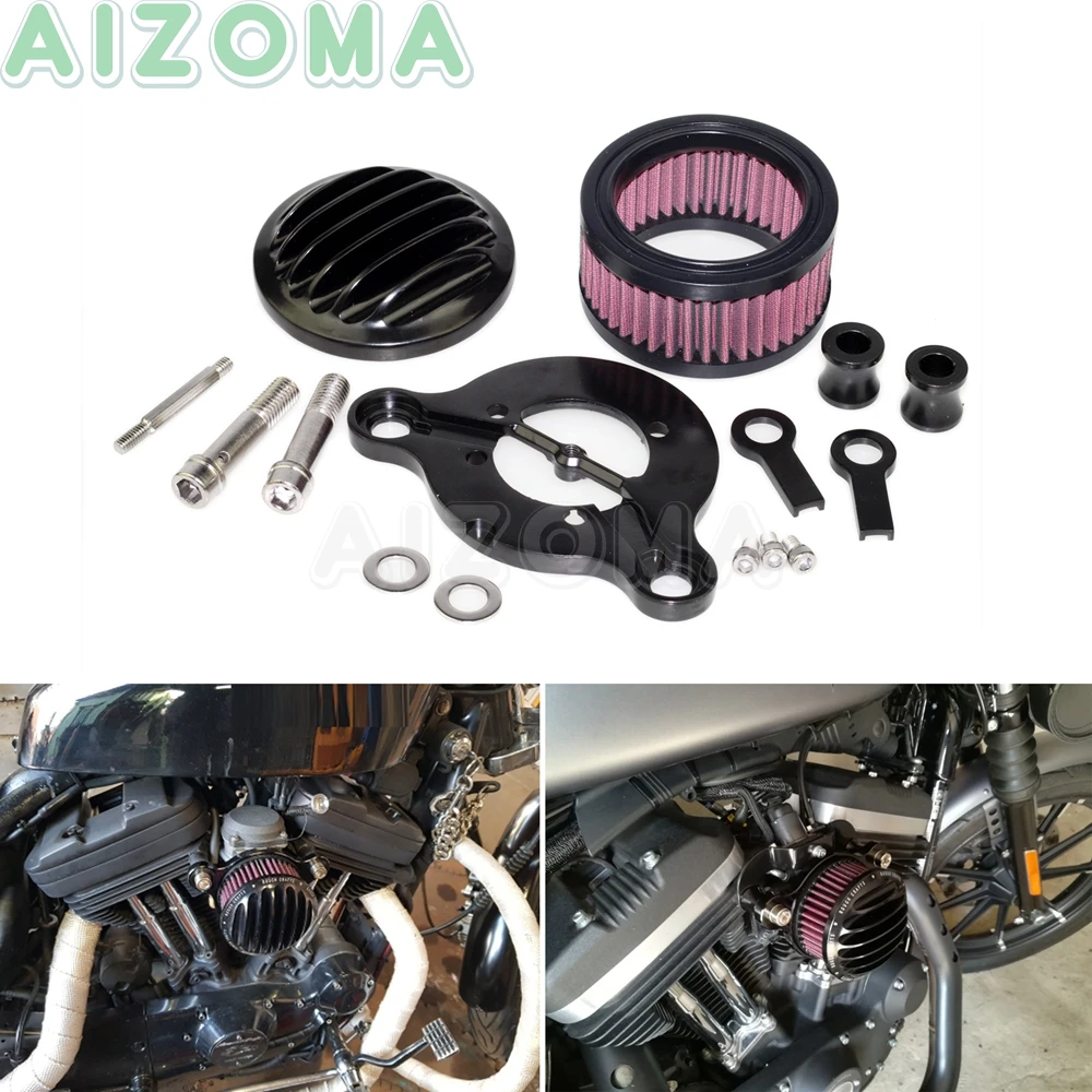 

Motorcycle 4" Air Filter Intake Kit For Harley Sportster 2004-Up XL883 XL1200 SuperLow Iron Roadster Custom Air Cleaner Covers