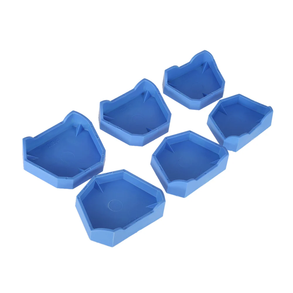 

6Pcs/set 3 Sizes Dental Model Base Set Dental Mold Plaster Base Denture Tray Dental Lab Former Base Kit Oral Hygiene Care