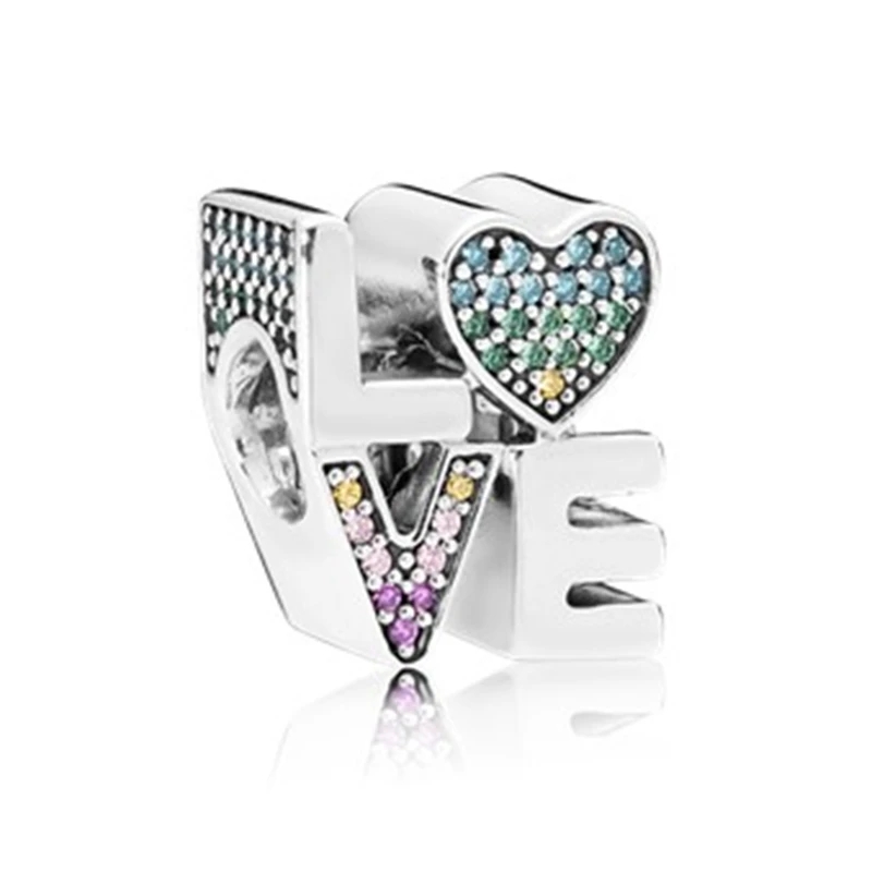 K037 Подходит для оригинала Pandora, очаровательный серебряный браслет, брелок, ювелирное изделие для женщин, простой стиль, безопасная цепь, радужная мельница, зажим для мыши, сделай сам, бисер - Цвет: K037