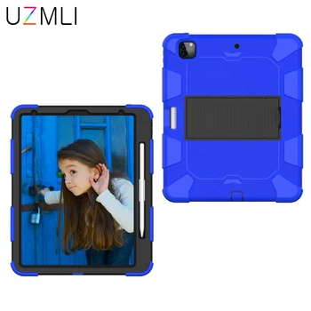 

Heavy Duty Armor Shockproof Hard PC Soft Silicone Skin Back Cover For iPad Pro 12.9 2018 2020 Kids Safe Tablet Case + Gifts