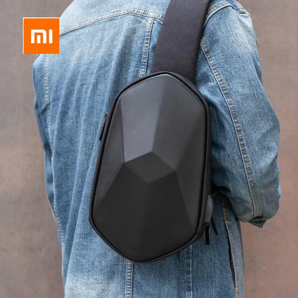 Черный Xiaomi Tajezzo Beaborn PU Рюкзак USB сумка водонепроницаемый красочный отдых Спорт нагрудный пакет сумки для мужчин и женщин путешествия Кемпинг - Цвет: Черный
