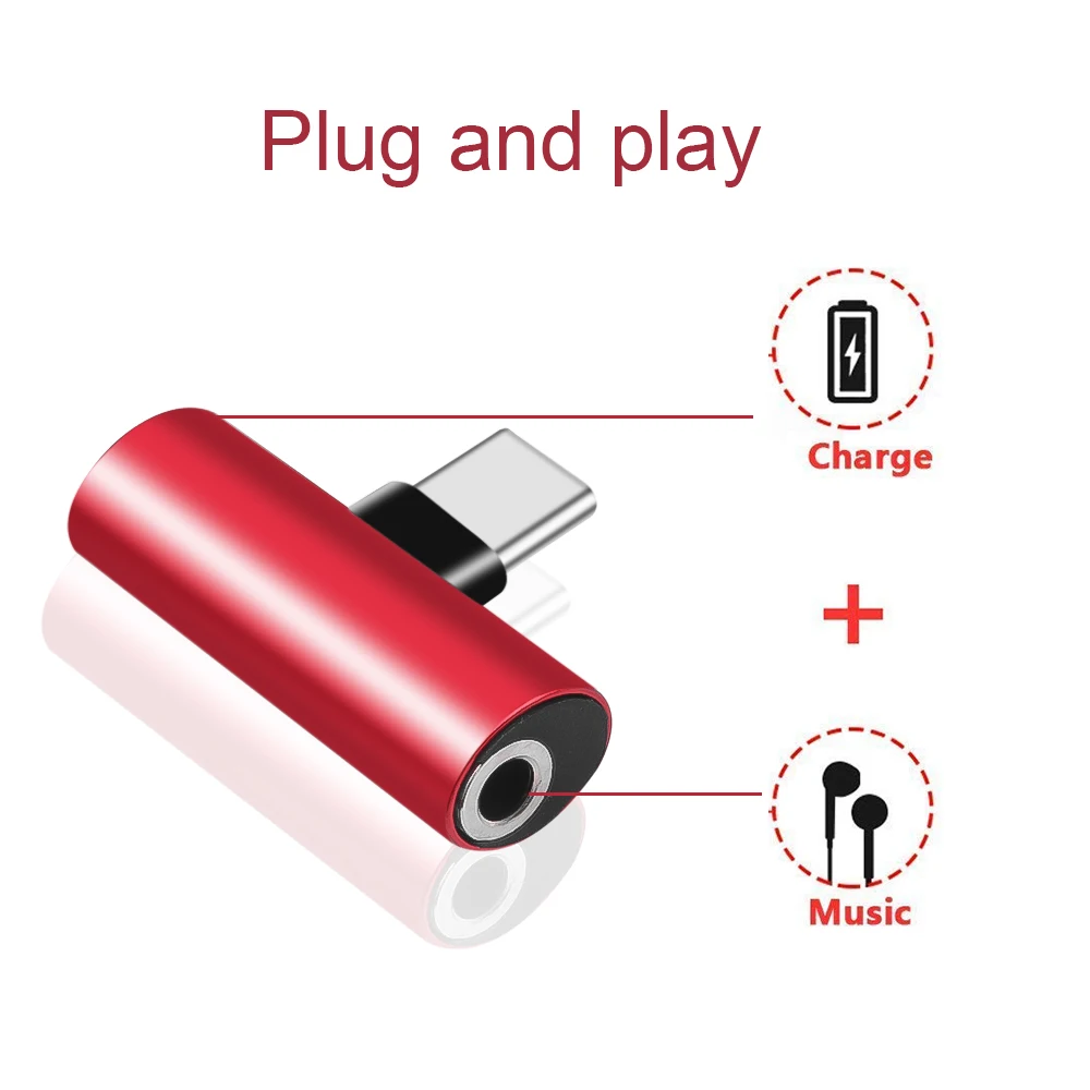 

2 in 1 Type C to 3.5mm Headset Earphone Jack Charging Converter USB Type-C Audio Adapter for HTC Xiaomi 6 Huawei P10 Mate 20