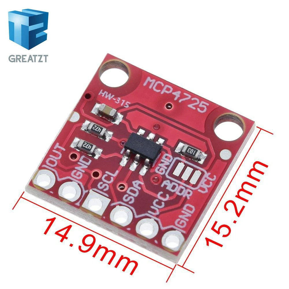Модуль цифрового преобразователя GREATZT MCP4725 12 бит I2C DAC цифровая плата для