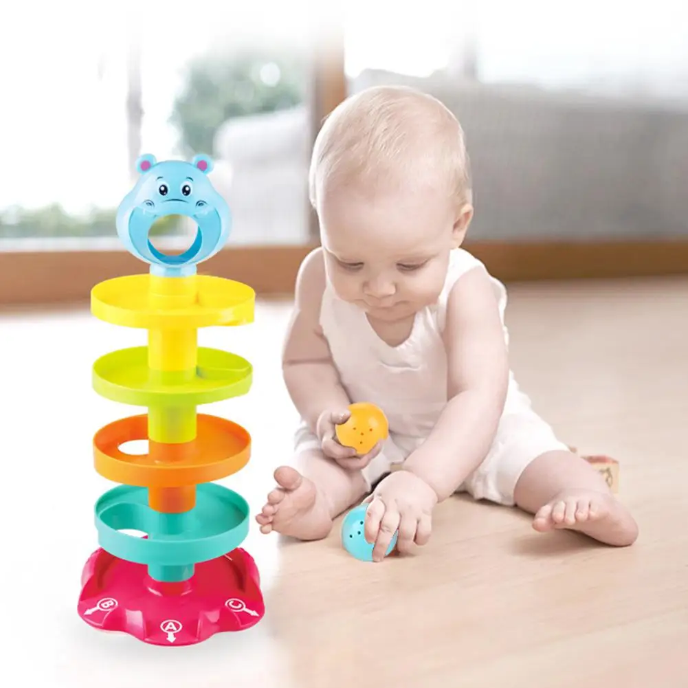 

5-Layer Tower DIY Puzzle with Swirling Ramps Rolling Balls Development Kids Toy Exercise children's hands-on ability