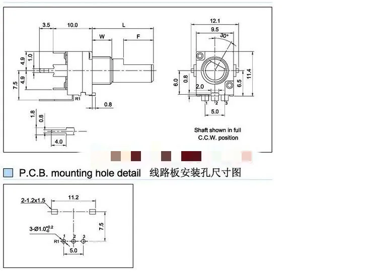 potenciometro ajustavel de precisao r09 rk09 b1k 04