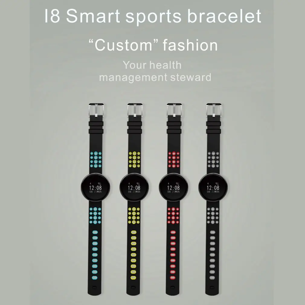 I8 Intelligent Bracelet Circular Screen Ip68 Waterproof And Swimming Heart Rate Monitoring Sports Health