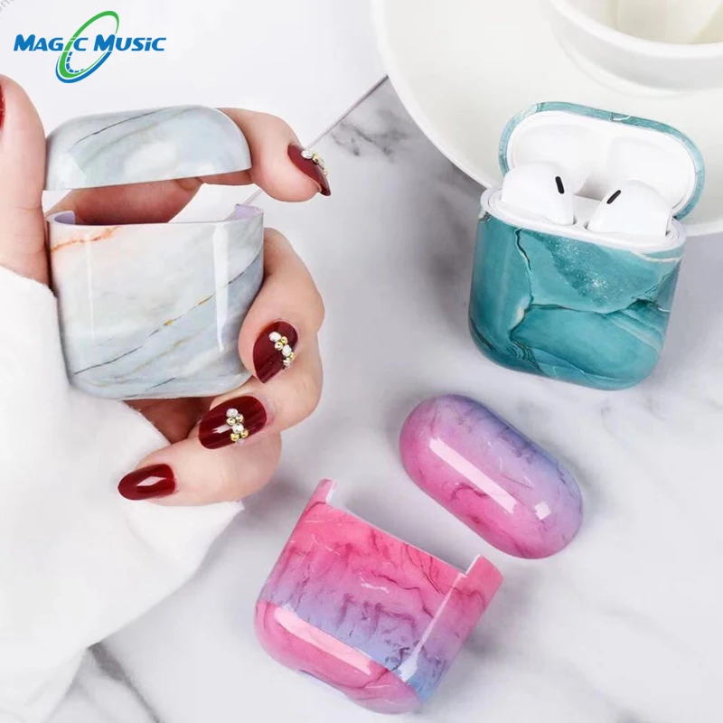 Милый чехол Magic music marble для airpods 1 2 Жесткий Чехол аксессуары наушников air pods