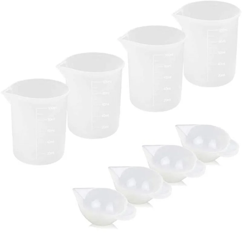 10 PCS 100ml Silicone Measuring Cups for Resin Non-Stick Mixing Cups Glue  Tools, Precise Scale Toning Cups for Resin DIY Craft Jewelry Making