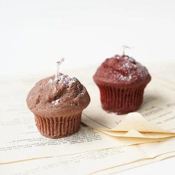 

Muffin Cup Cake Shape Silicone Aroma Candle Molds 3D Soap Moulds Simulated Food Scented Candle Mold