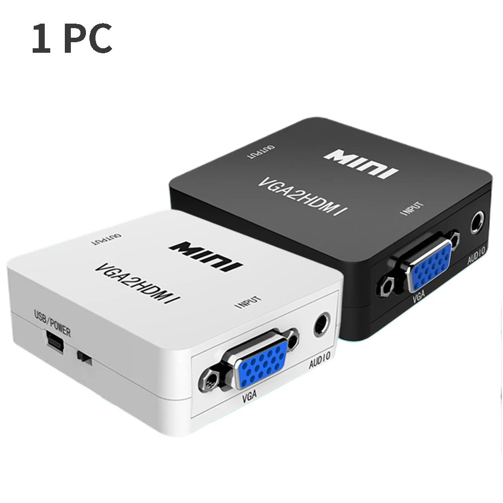  ABS Audio Full HD VGA A HDMI Del Computer Portatile DVD Converter Adapter Box Mini Video di 1080P P
