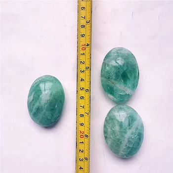 

High Quality Green fluorite Palm Stone Shape Stone Hand Crafted For Gift &Home Decor ZP