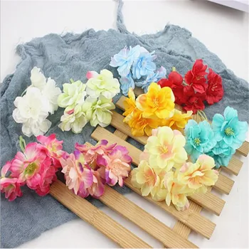 

100Pcs Fake Cherry Blossom Flower Head Dia.1.77" Simulation Cherry Blossoms for Wedding Artificial Flowers Arranging Decorative