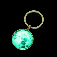 Moon Star Night Light Pendant Universe Glass Time Stone Blessed Virgin Mary Maria Christmas Tree Keychain