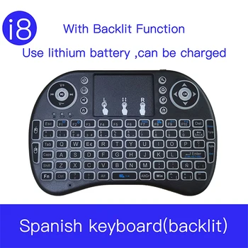 

i8 Mini Wireless Spanish Keyboard 2.4G Color Backlit Air Mouse Touchpad Español Gaming Keyboard For Android TV Box Smart TV