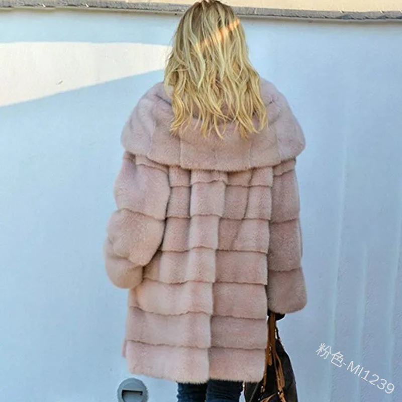 low cost  WEPBEL Womens Coats and Jackets Winter Female Casual Solid Color Plush Hooded Long Section Plus Vel