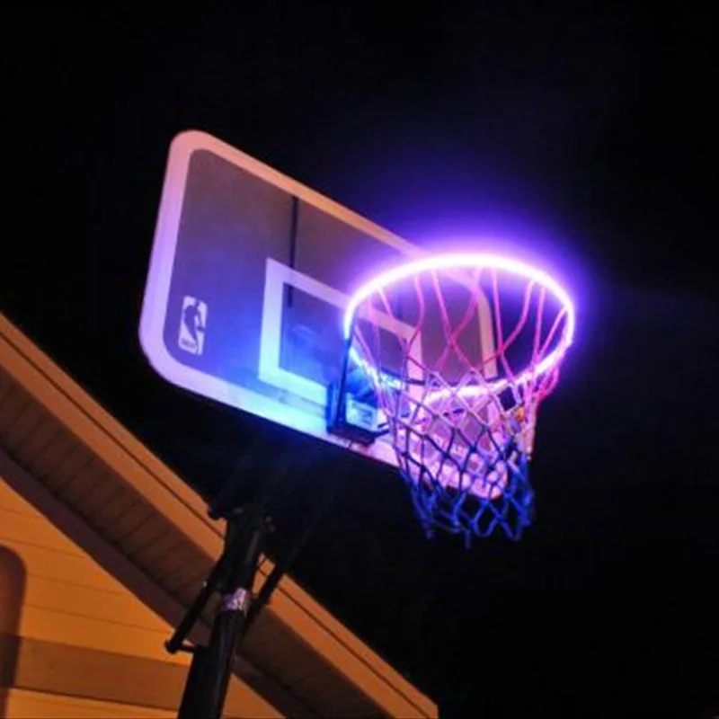 45LED Basket Hoop Solar Light Basketball Playing Led Night Strip Light Bar Basketball Rim Basketball Equitment Hoops Decor