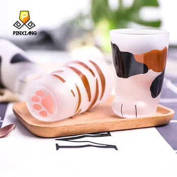 

Cute Cat Claw Cup Creative Breakfast Milk Coffee Tea Cups Personality Frosted Glass Coffee Mug for Men Women Kids Christmas gift
