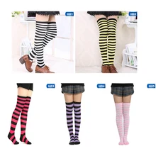 Женские полосатые гольфы для девочек, большие размеры, цветные мягкие носки