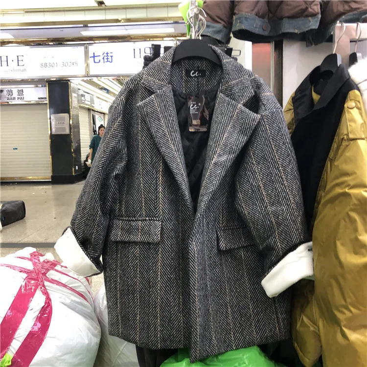 SuperAen, Европейский Дикий костюм, куртки для женщин,, зима, новинка, с отворотом, дикие женские куртки, модные, утолщенные, темпераментные, женские топы