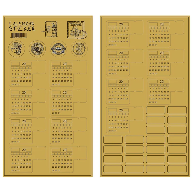 2 шт./компл. крафт-бумаги Бумага рукописный календарь Тетрадь Индекс Этикетка Стикеры календарь органайзер для стикеров Kawaii стикер для канцелярских товаров
