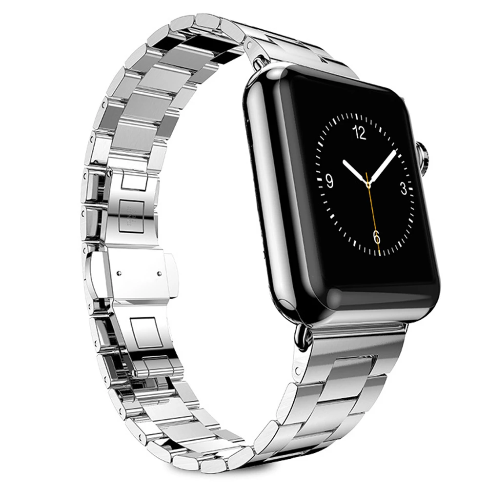 Correa для apple watch 38 мм, 42 мм, длина-44 мм, 40 мм длина браслета металла в едином положении во время занятий легкой атлетикой для наручных часов iWatch, ремешок Бизнес ремешок watch Series 5/4/3/2/1 наручные часы
