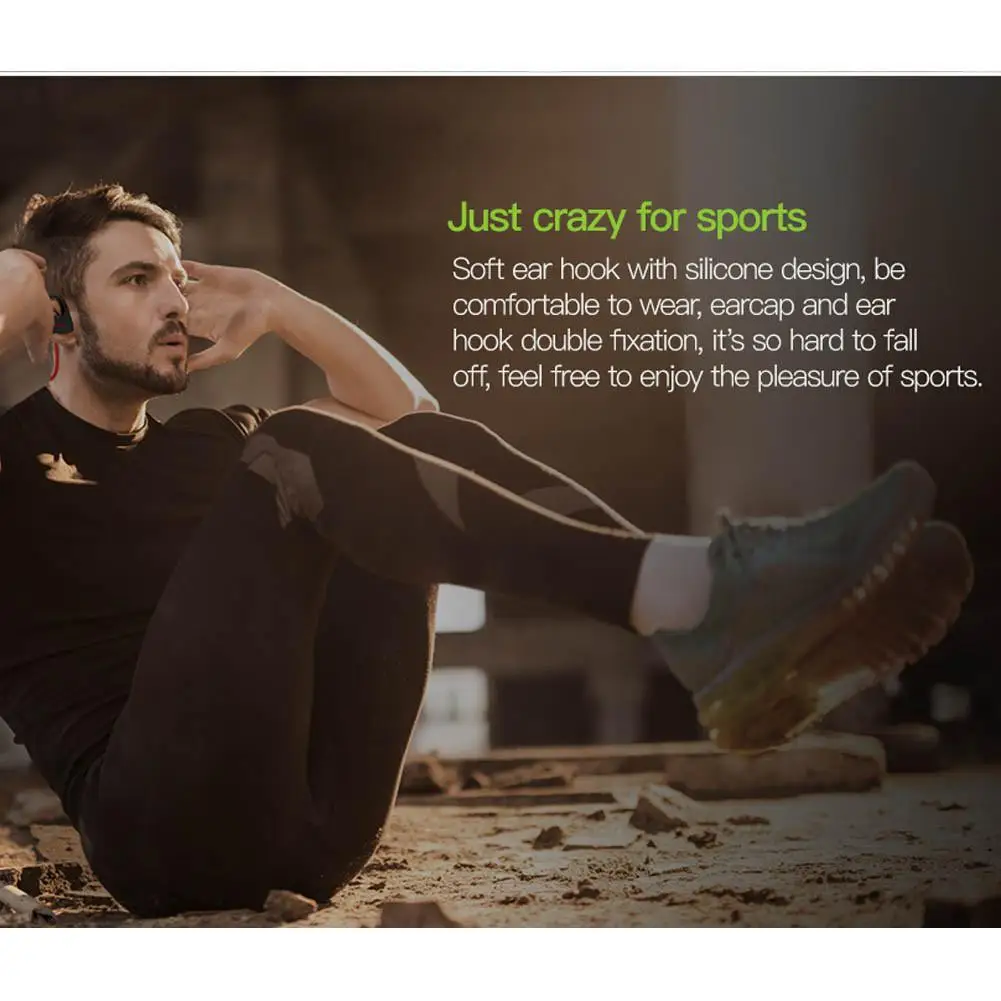 Sweatproof беспроводные Bluetooth наушники mp3-плеер спортивные наушники для тренажерного зала для samsung iPhone XR XS X 8Plus huawei P30 P20 P10