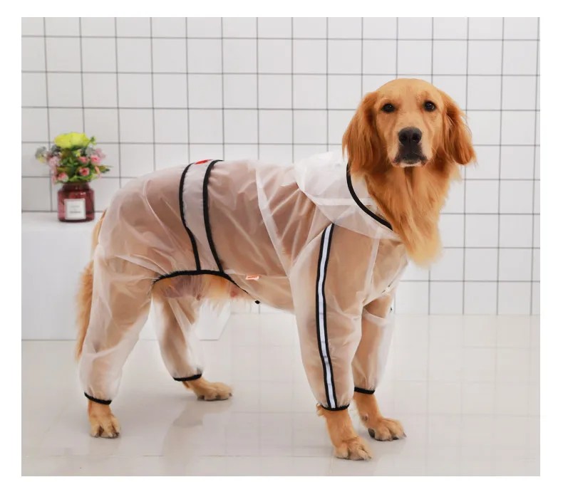hoopet capa de chuva para roupas para cachorro transparente prova casaco pequeno