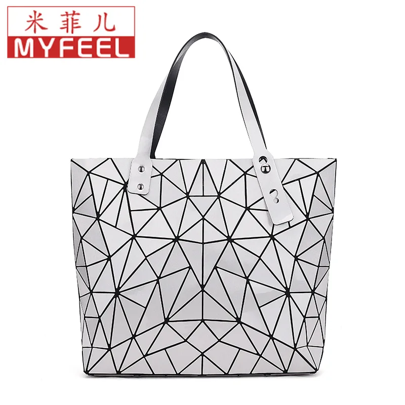 

Geometry Quilted 2016 Spring New Style Irregular Triangle Folding WOMEN'S Bag Hand Shoulder Large Bag