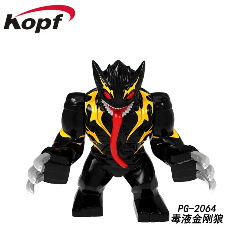 PG2064 20pcs No Box PG2068 20 шт. Супер Герои строительные блоки большой размер танос халкбастер анти-крюк Броня Aleskse Wolverin для детей игрушки - Цвет: PG2064 20pcs No Box