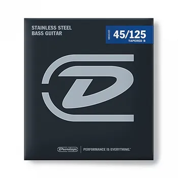 

Dbs45125t tapered B strings for 5-string bass guitar, stainless steel. Steel, medium, 45-125, Dunlop