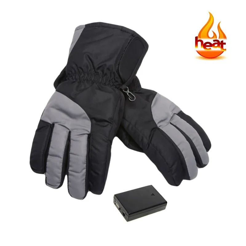 USB электрические горячие перчатки для пальцев 5-й батареи нагревание уличные лыжные перчатки толстые перчатки с подогревом можно мыть велосипедные перчатки