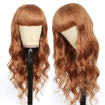 

#30 honey blonde wig body wave wig human hair wigs for women ombre human hair wig With Bangs brazilian hair wigs Non-Remy