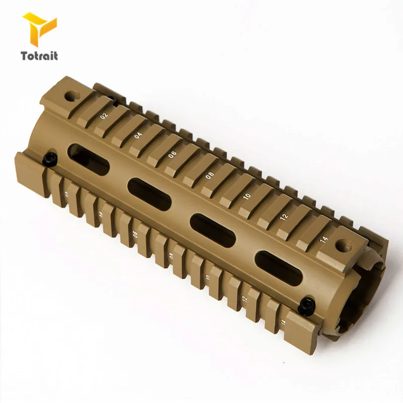 Totrait 6,7 дюймов AR15 M4 Carbine Handguard страйкбол AR-15 RIS drop-in Quad Rail Mount Tactical Free Float Picatinny Handguard - Цвет: sand