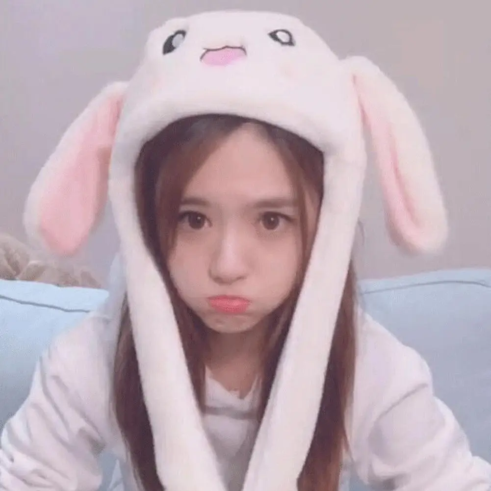 

2019 fashion Winter Cute Cartoon Rabbit Earflap Hat Acting cute Girls Flannel Air-bag Ear-lifting Cap Toy Beanies Flannel Hat Ea