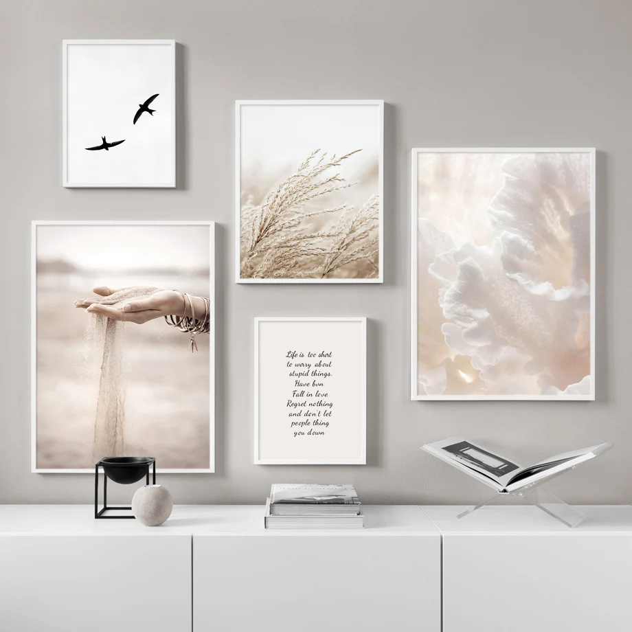 Sand-Falling-Reeds-Mushroom-Birds-Calm-Beach-Nordic-Poster-Wall-Art-Print-Canvas-Painting-Decoration-Pictures (1)