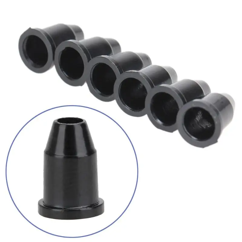 6pcs Guitar String Caps Mounting Buckle Through Body Ferrules Bushing Parts Accessories Black Silver Gold | Спорт и развлечения