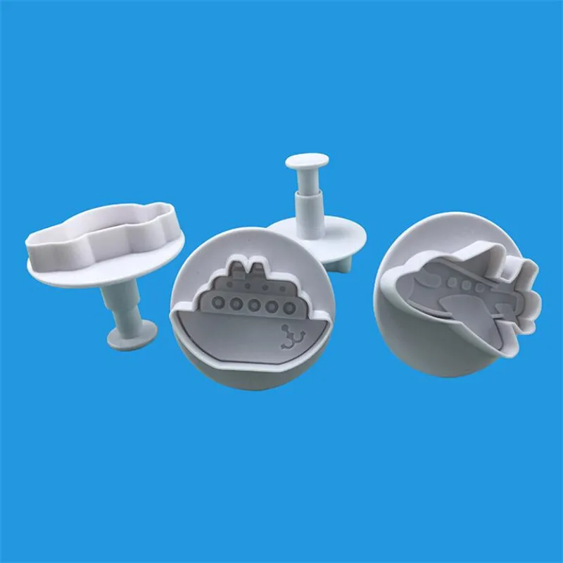 Description Picture 6 of item4Pcs/Set Cake Cookie Plunger Cutters Fondant Cake Molds Vehicles Theme (Trucks,Tractor,Forklift) Cake Decorating Baking Tools