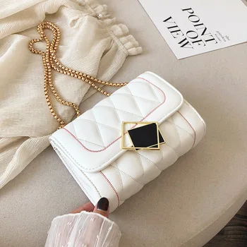 

2020 new autumn and winter Korean style wild shoulder bag fashion rhombus messenger bag chain small square bag