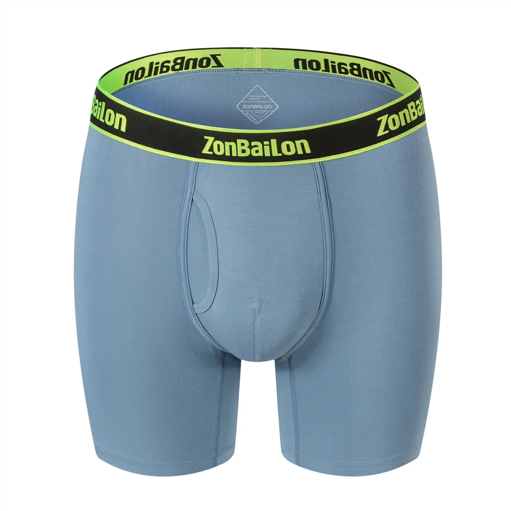 ZONBAILON Men's Underwear Long Leg Bamboo Breathable Open Fly Boxers No  Ride Up Boxer Briefs - AliExpress