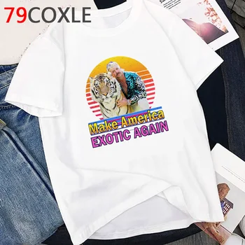 

Joe Exotic Tiger King T Shirt Men Funny Cartoon Make America Exotic Again Graphic T-shirt Summer Top Harajuku Streetwear Male