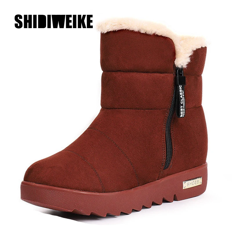 

Women Zip Non-slip Winter Snow Boots Ladies Warm Fur Suede Ankle Boot Female 2019 Fashion Casual Comfort Shoes Size 35-40 J672